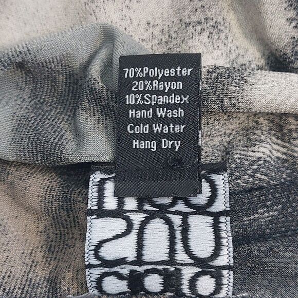 Clara Sun Woo Sharkbite Hem Animal Print Tunic Size Large Ruched Wrists Artsy - Picture 6 of 8